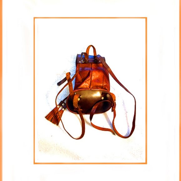 New Rare & Unique High End Leather Backpack Made in Italy main image 4